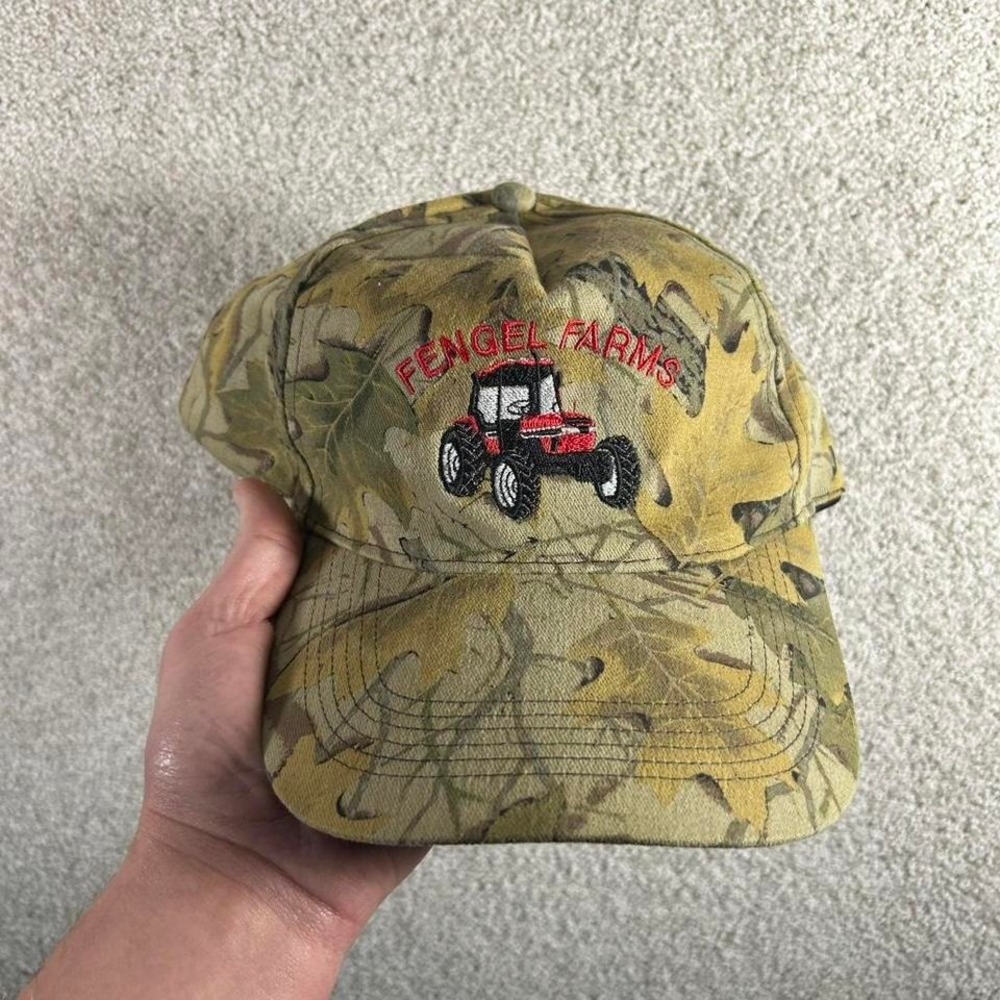 Vintage realtree camo earth tone farming tractor SnapBack hat cap